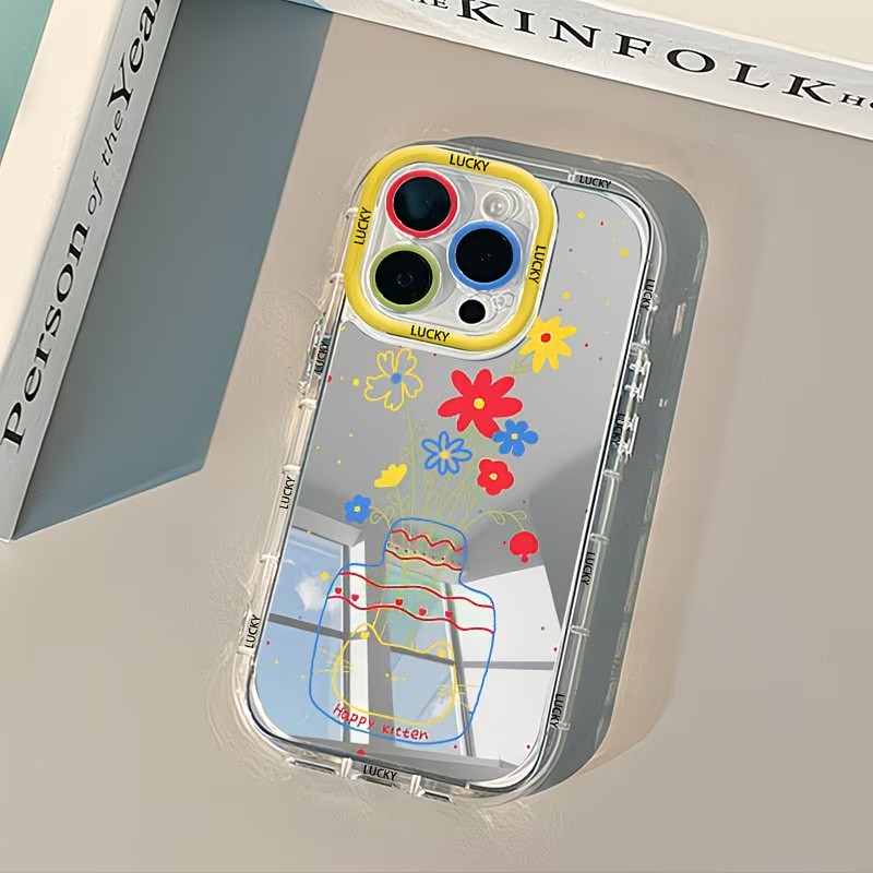 Apple Iphone 16 - Летний чехол-зеркало с дизайном «Кошка в